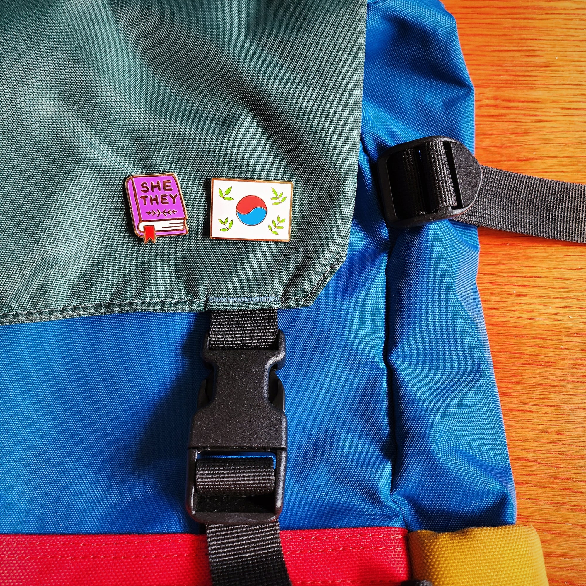 Pronoun Book Pin - she/they