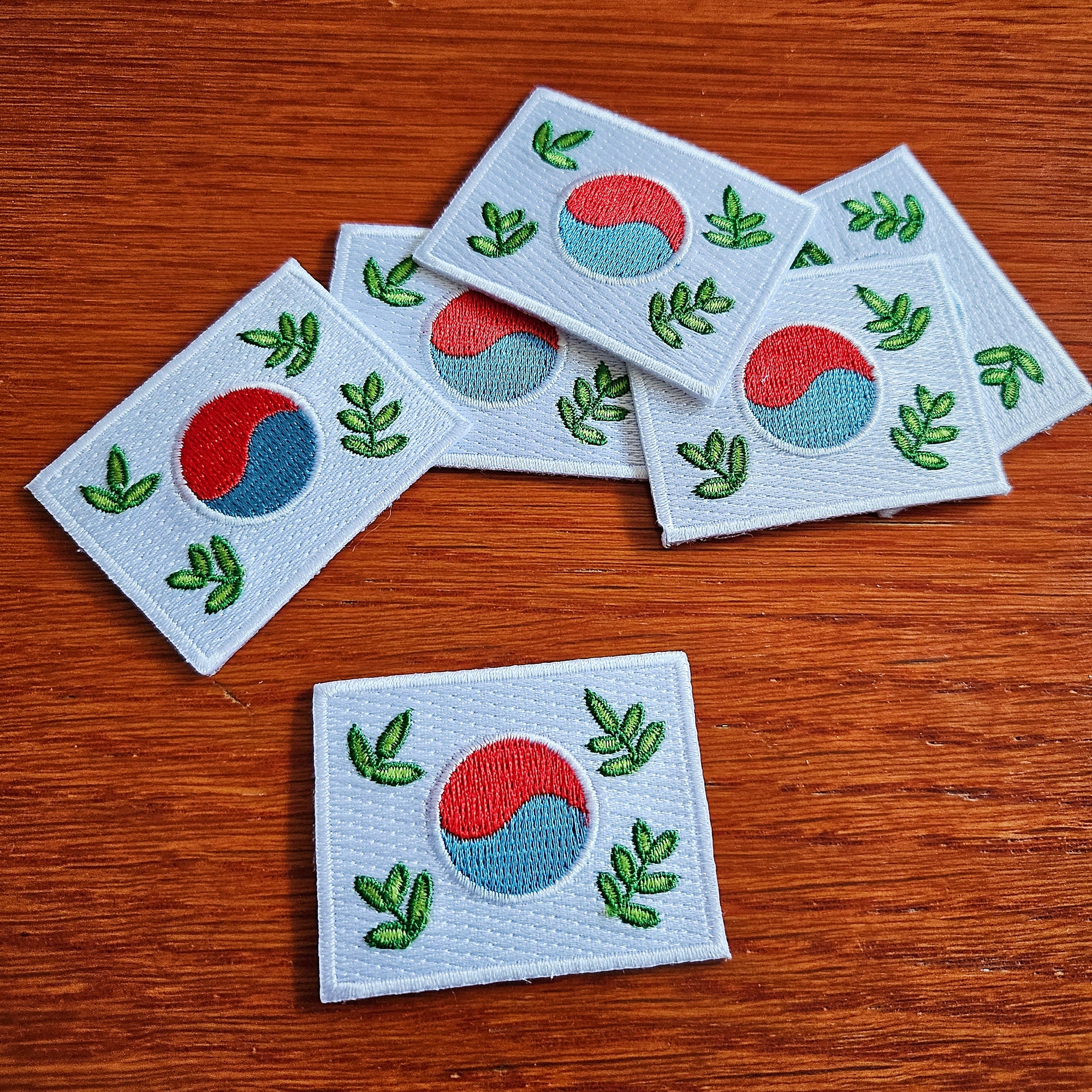 Leafy Korean Flag Small Iron-On Patch
