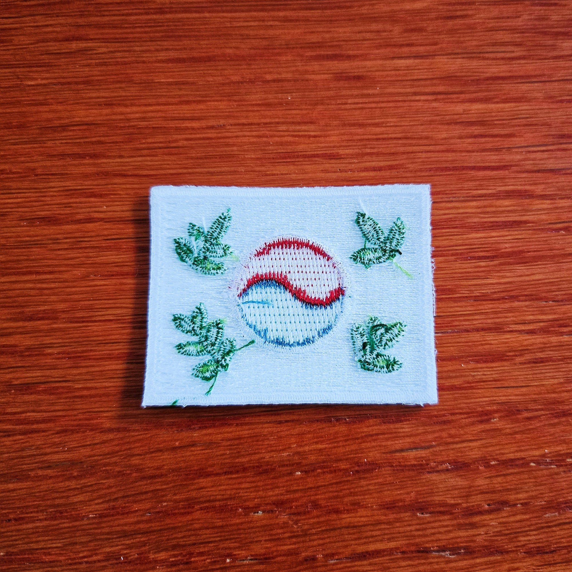Leafy Korean Flag Small Iron-On Patch