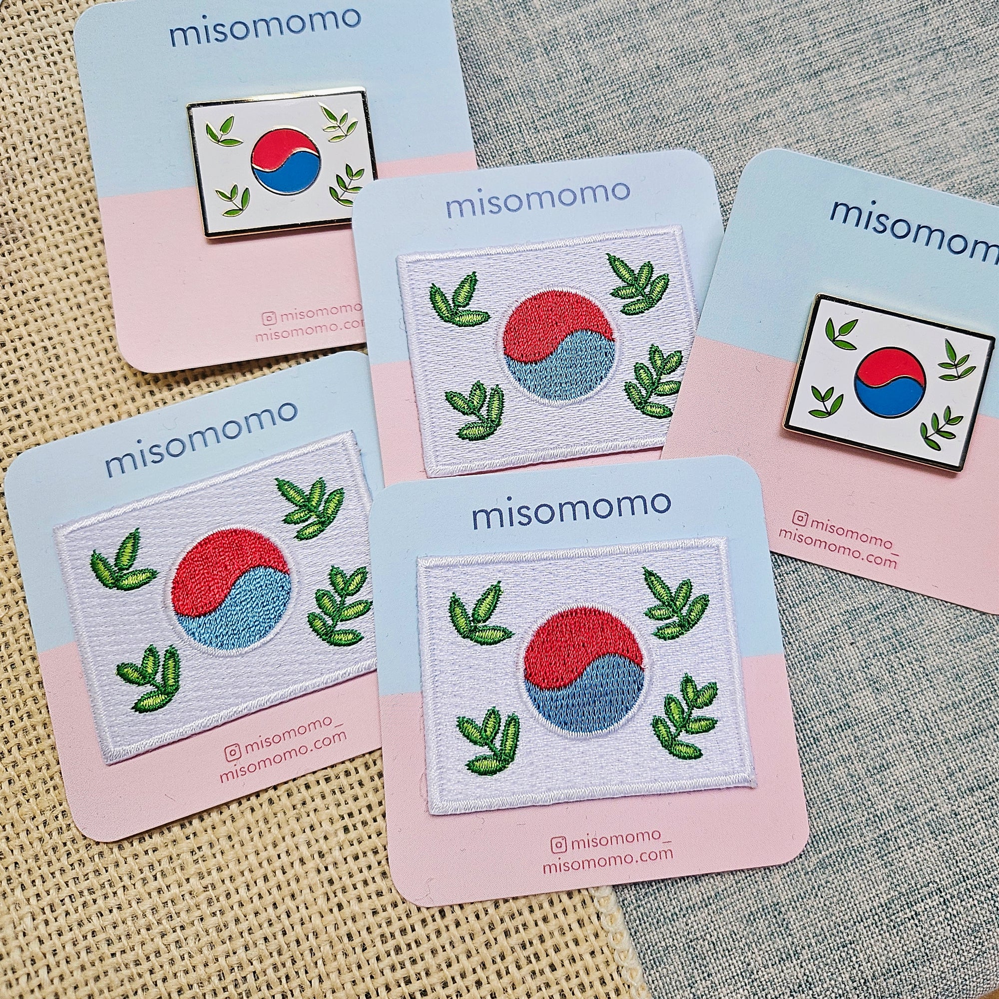 Leafy Korean Flag Small Iron-On Patch