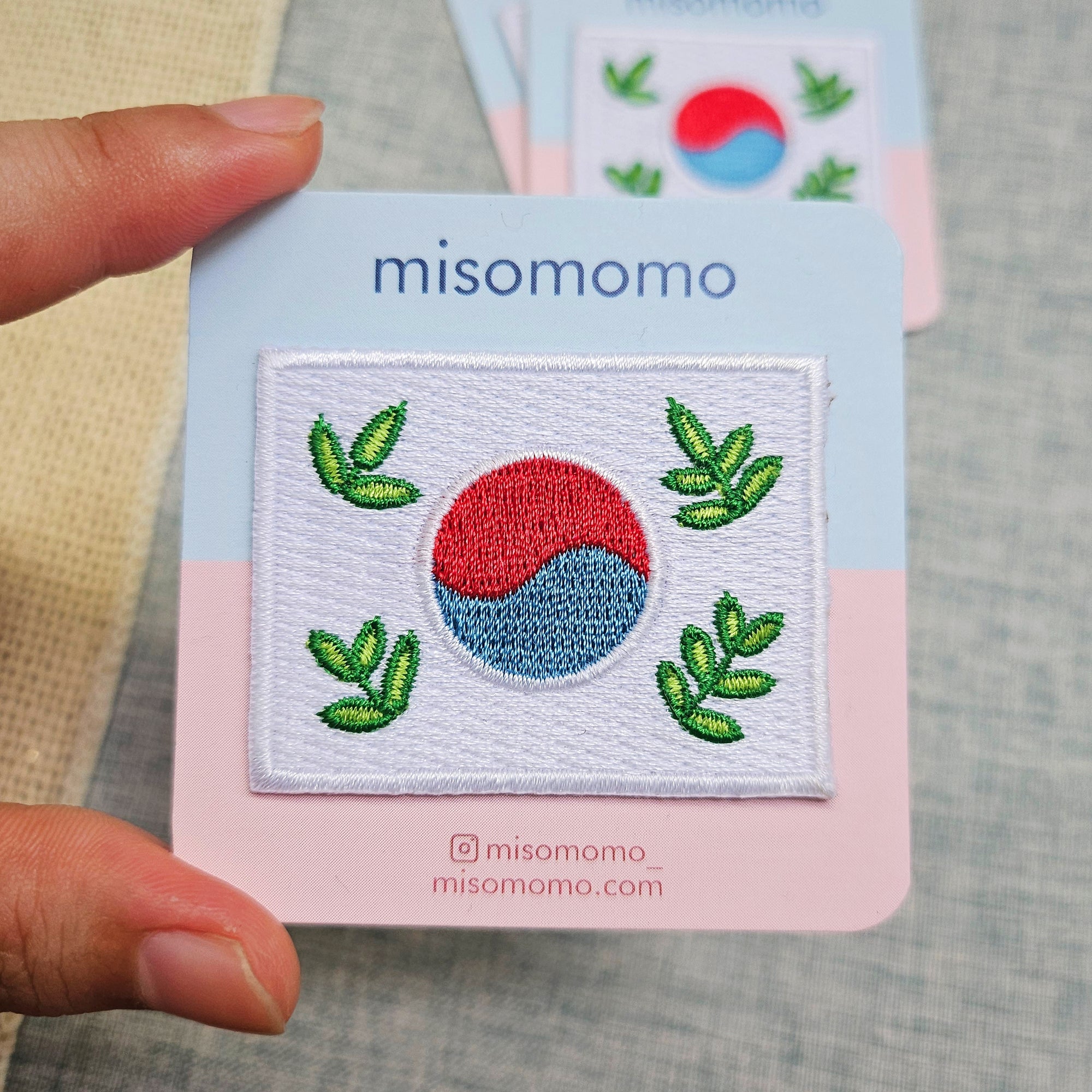 Leafy Korean Flag Small Iron-On Patch