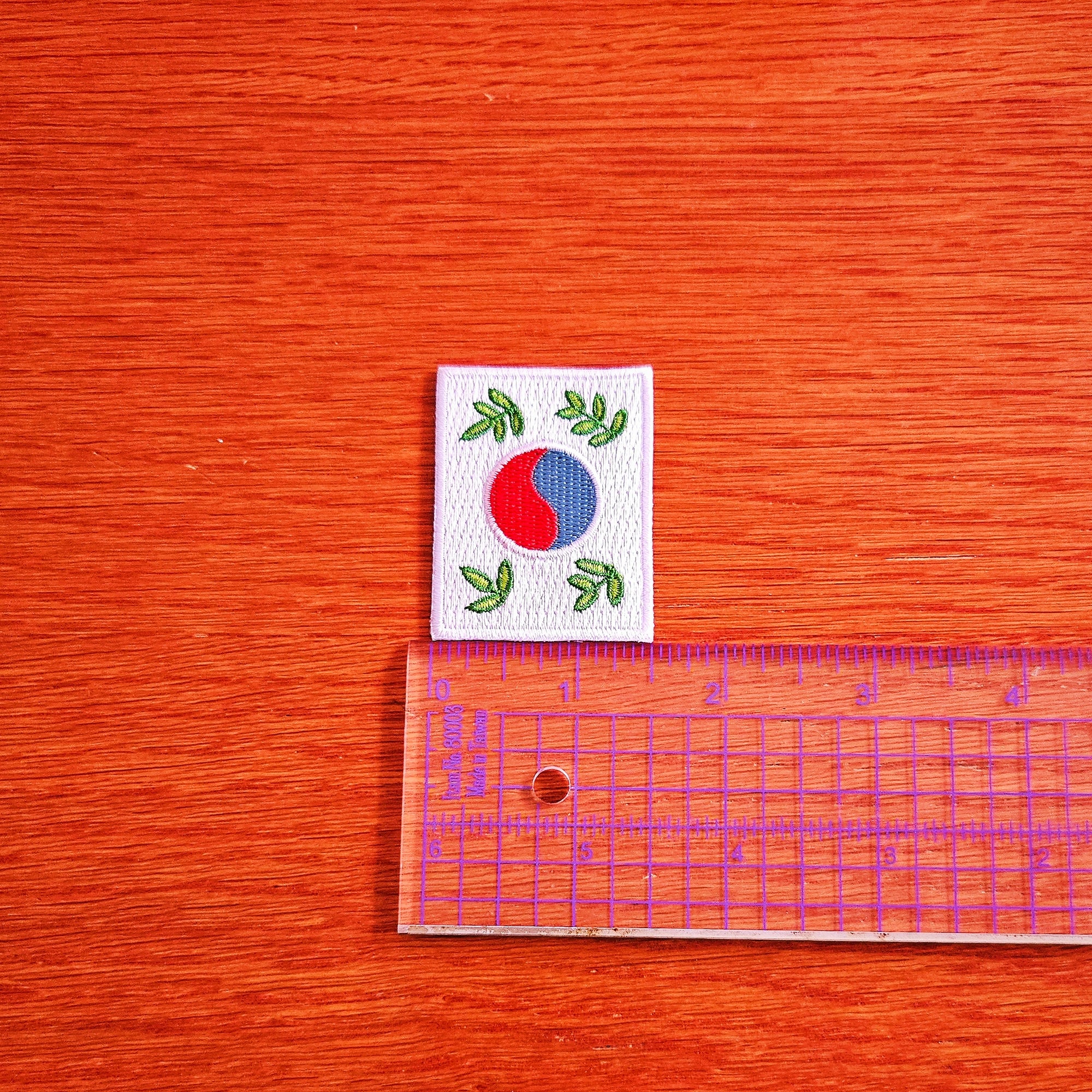 Leafy Korean Flag Small Iron-On Patch