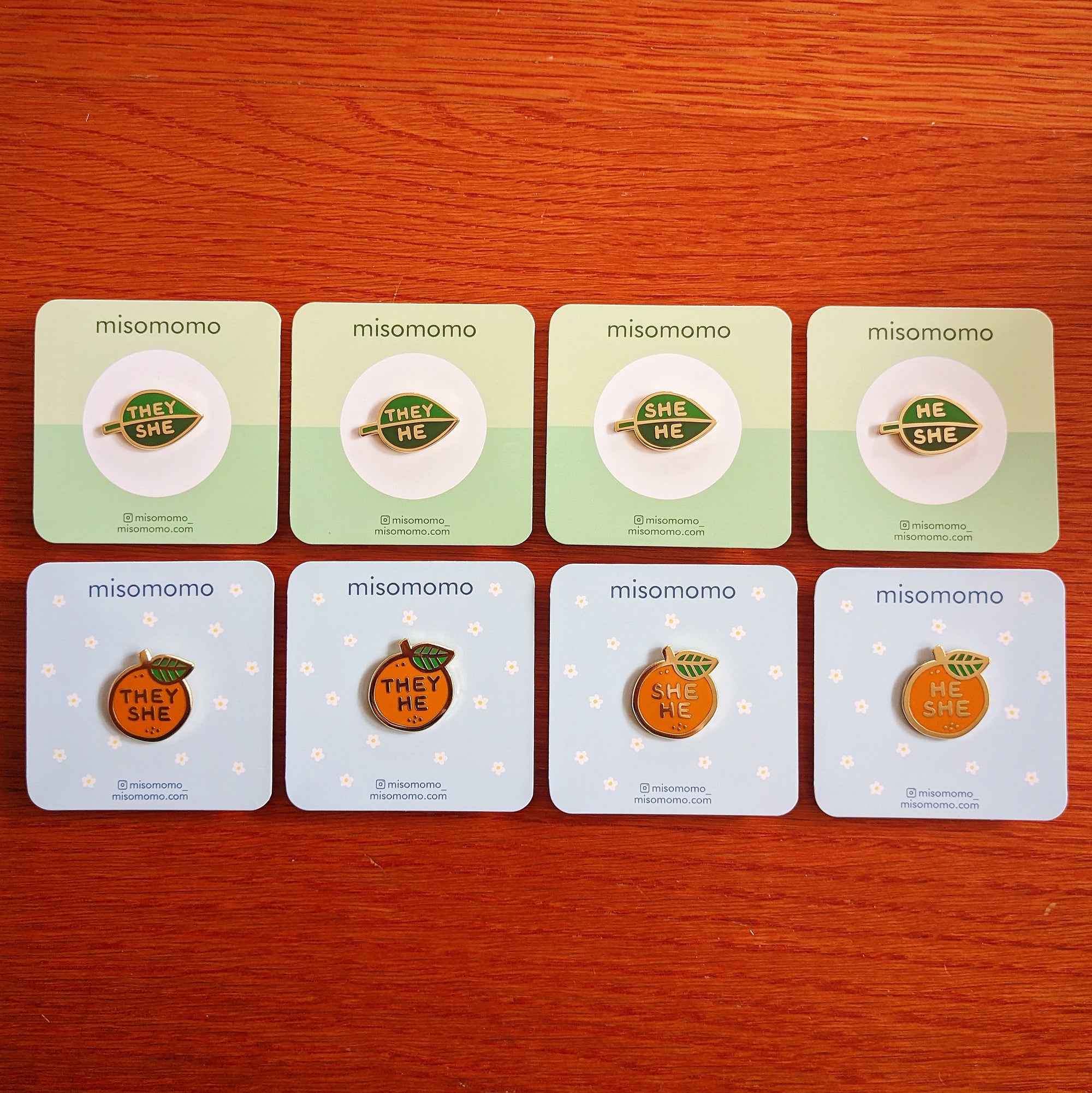 Pronoun Leaf Pin - she/he