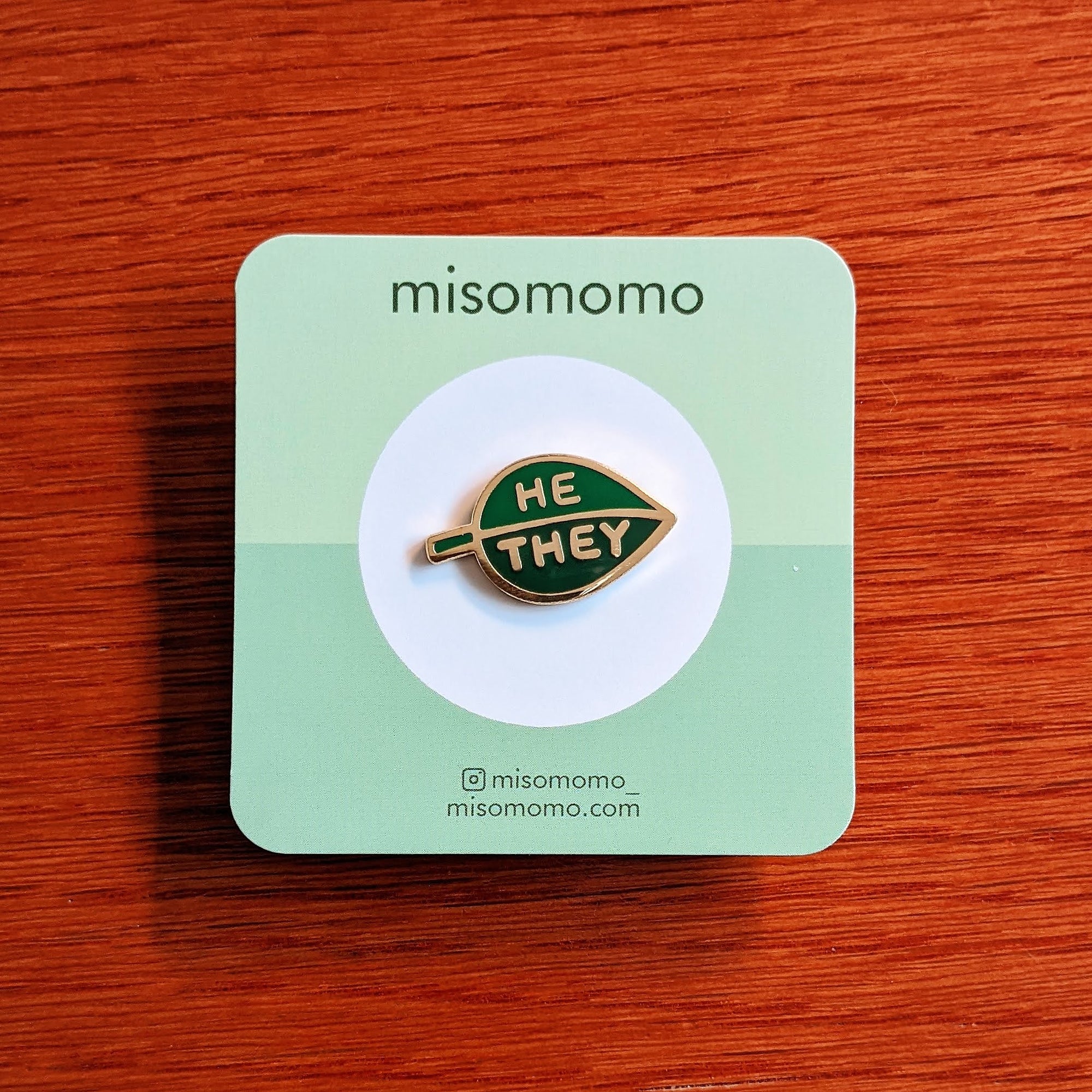 Pronoun Leaf Pin - he/they