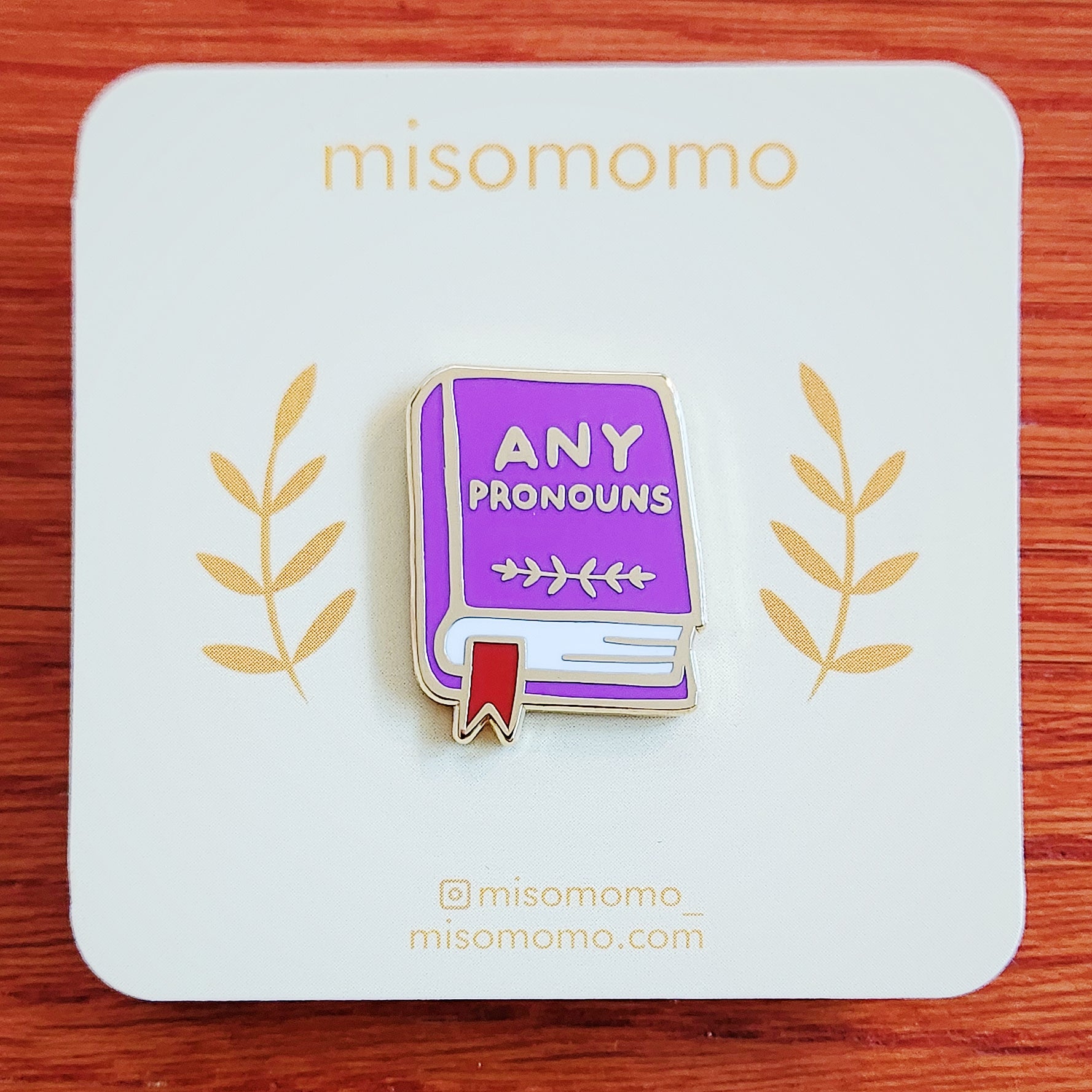 Pronoun Book Pin - any pronouns