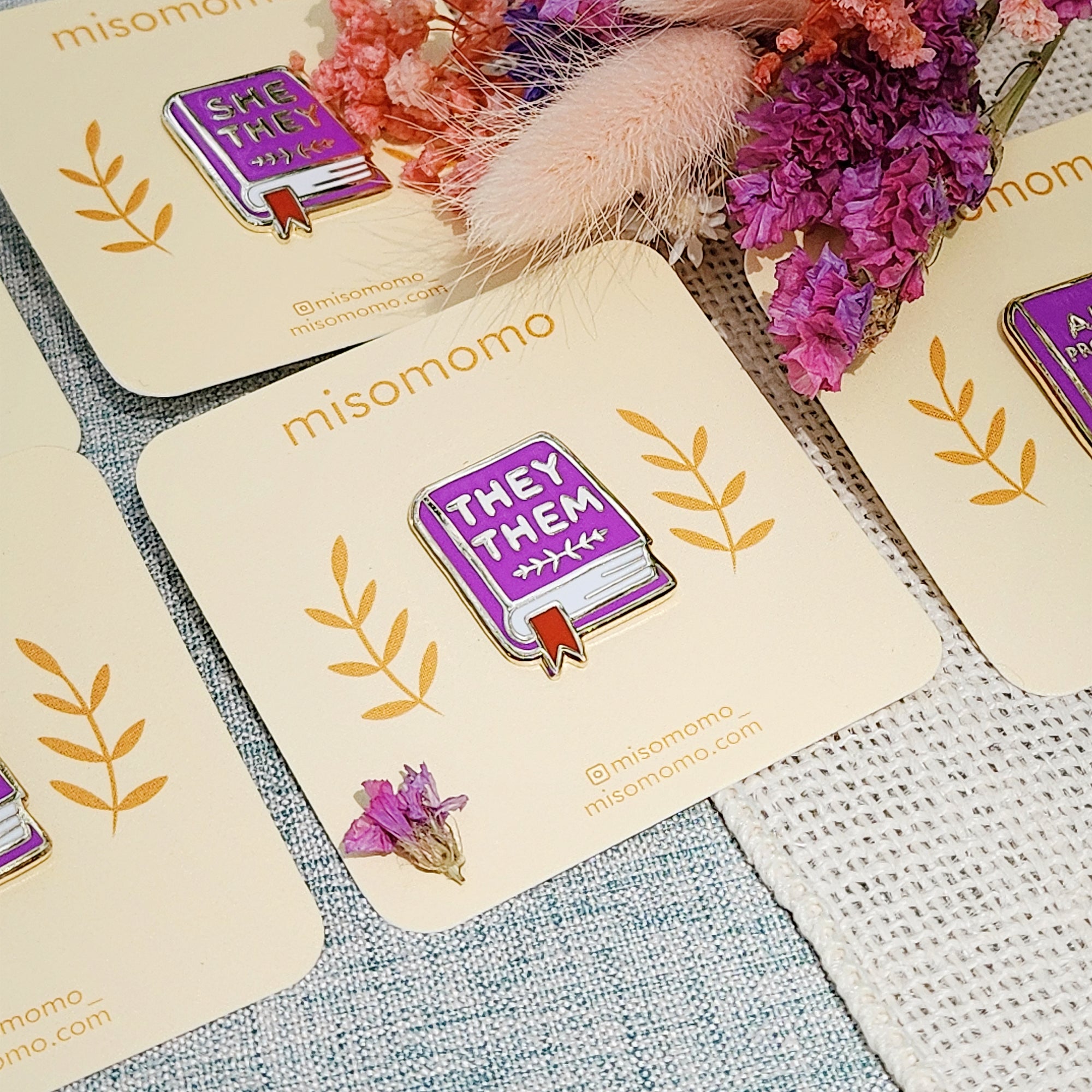 Pronoun Book Pin They them Misomomo pronoun-book-pin-they-them-misomomo