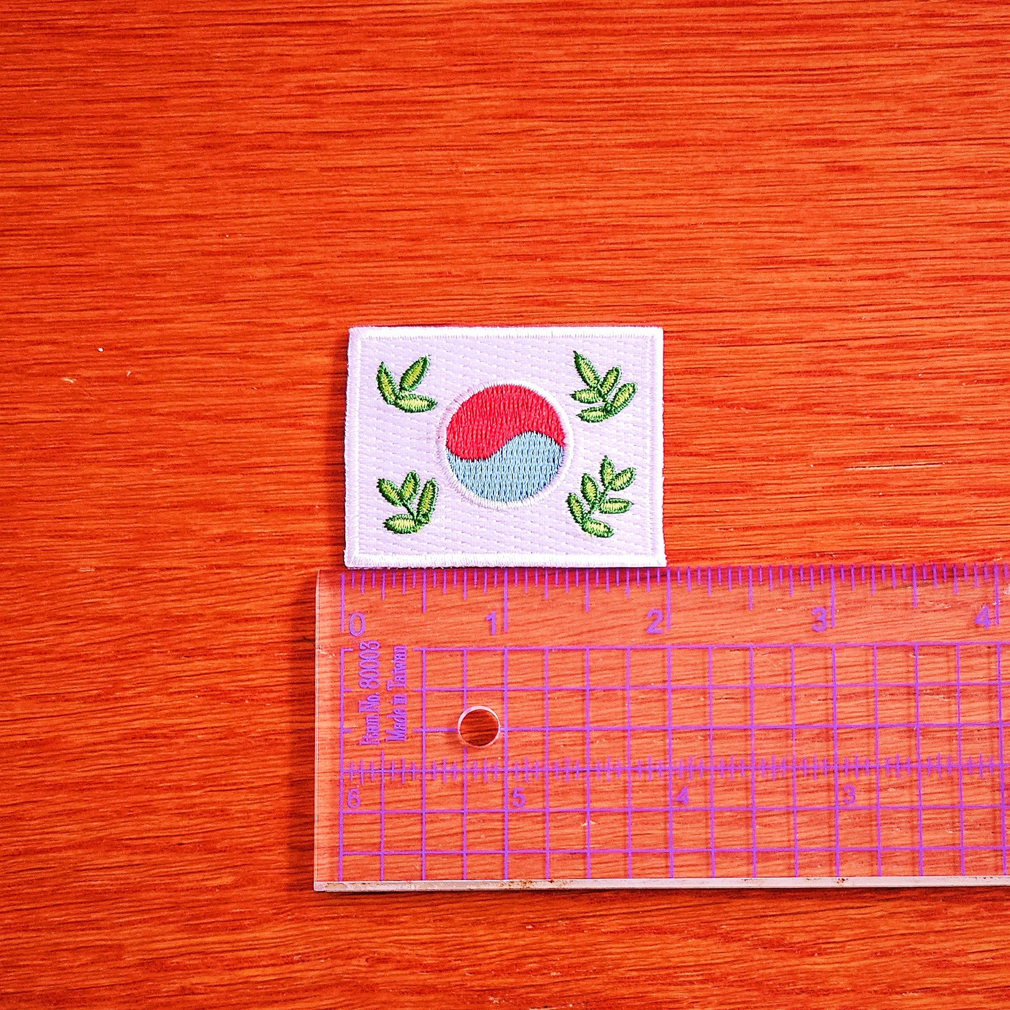 Leafy Korean Flag Small Iron-On Patch