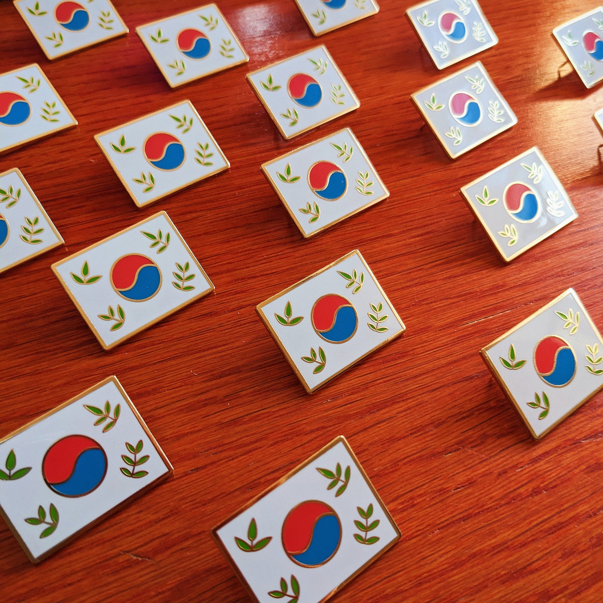 Leafy Korean Flag Enamel Pin